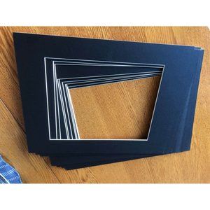 10 New 11x14 inch Black Mats and Protective Sleeves
